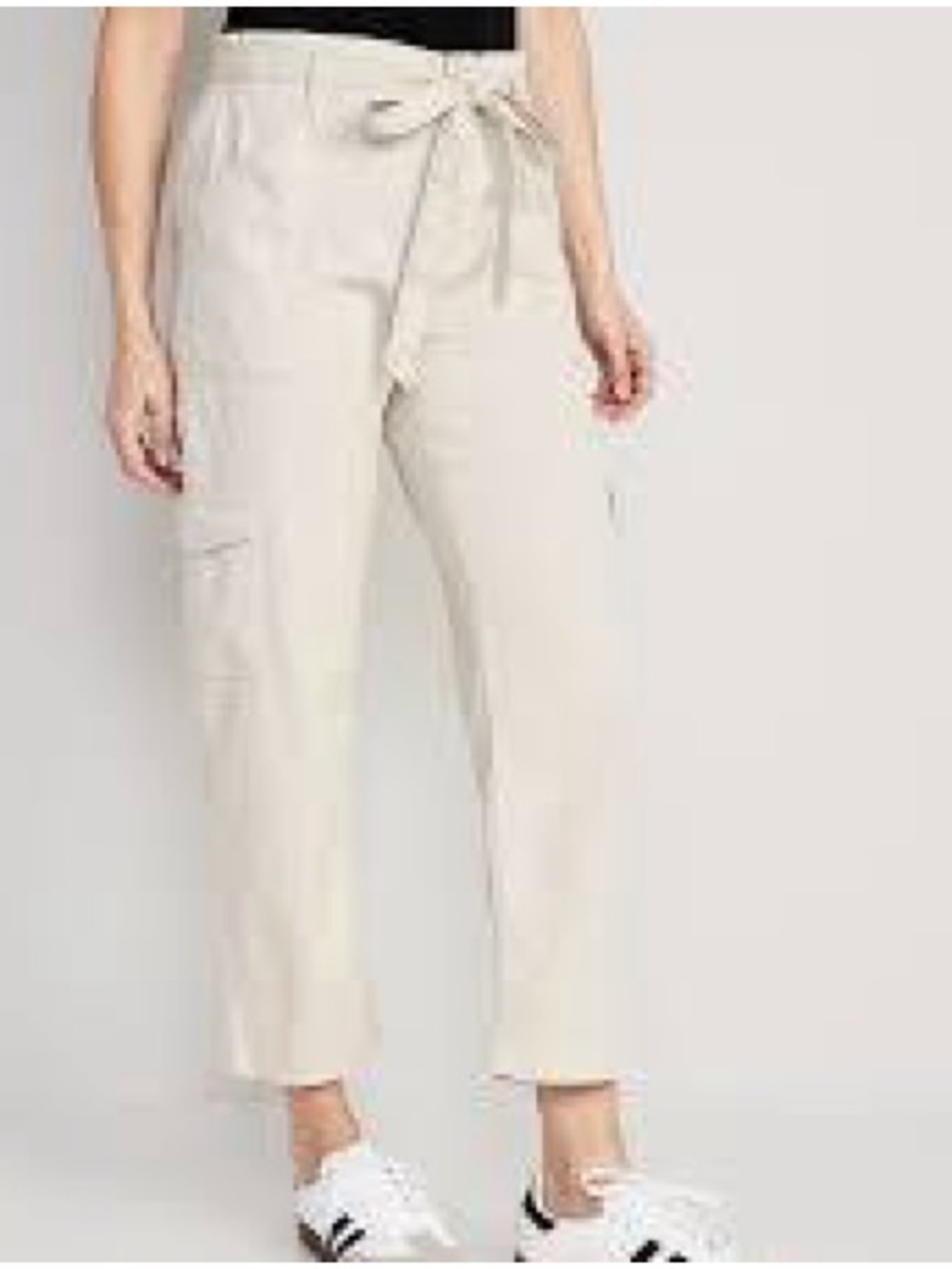 Old Navy High-Waisted Tie-Belt Cargo Straight Workwear Ankle Pants